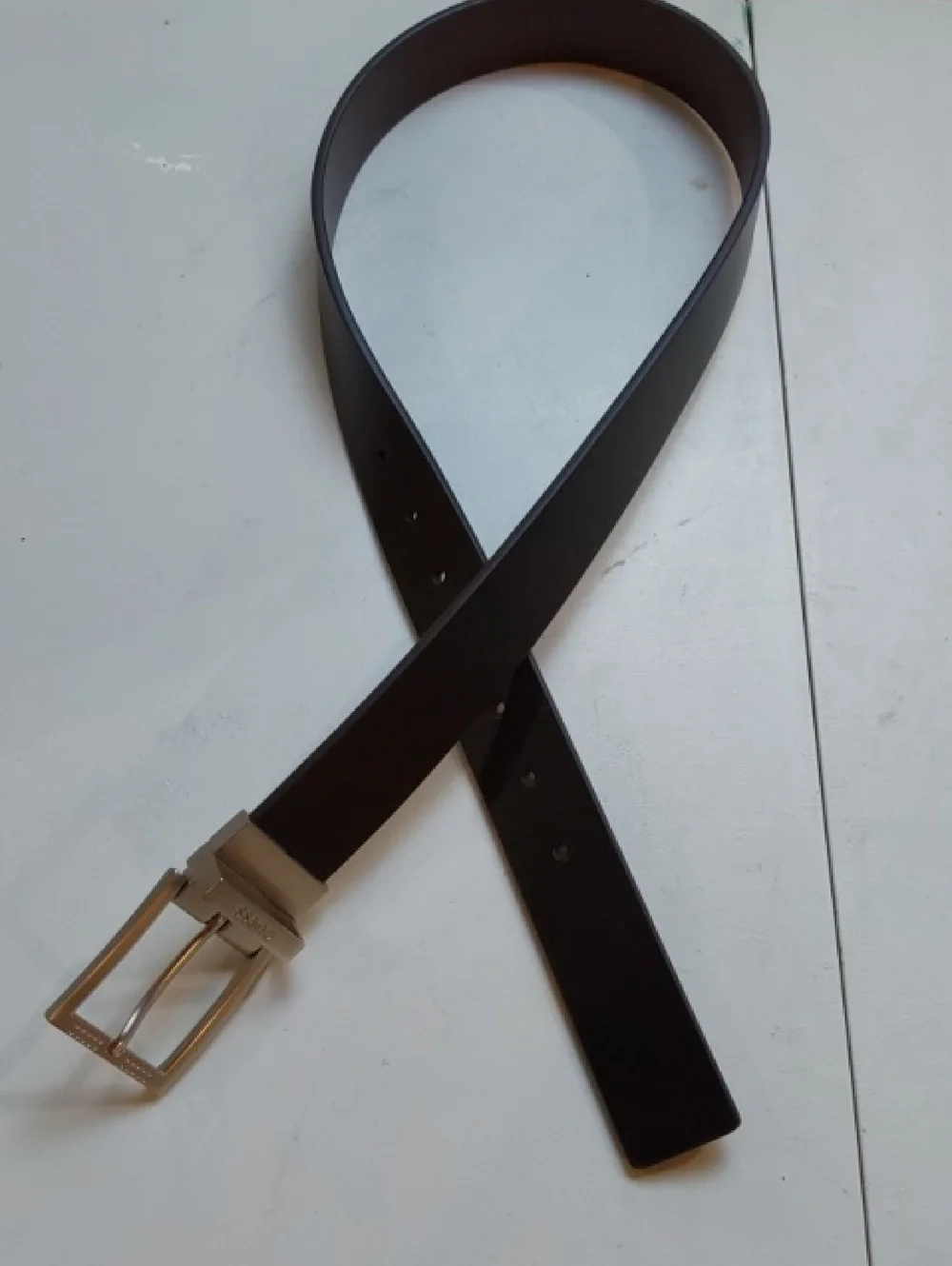 GUESS| Men’s Black Brown Dress Reversible Belt Silver Buckle Preppy New Sz.S